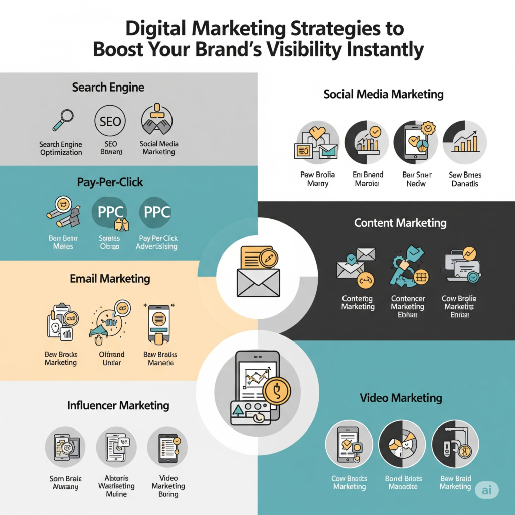 Digital Marketing Strategies
Emil marketing
content Marketing
pay per click
Video marketing