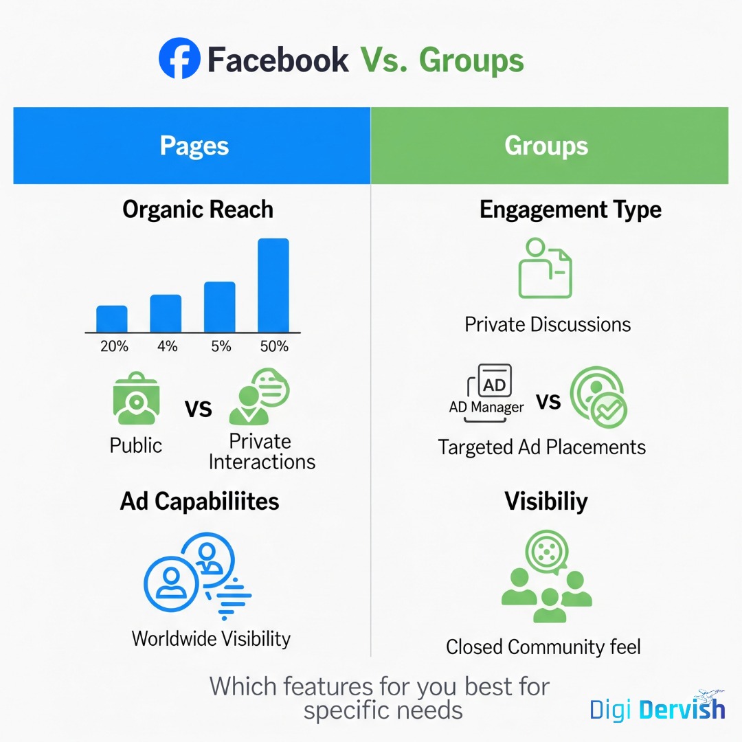 Facebook Groups vs. Pages